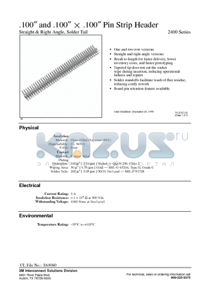 2401-6112TB datasheet - 100 and 100 X 100 Pin Strip Header