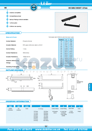 DBCIDCA7A20BSB1 datasheet - IDC IDC CABLE SOCKET 1.27mm