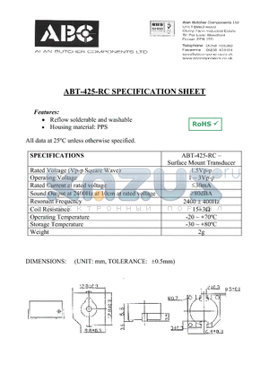 ABT-425-RC datasheet - Surface Mount Transducer