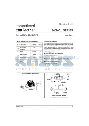 240NQ035 datasheet - SCHOTTKY RECTIFIER