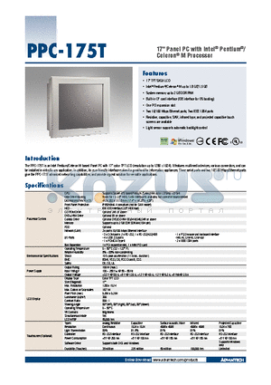 1702002605 datasheet - 17 Panel PC with Intel^ Pentium^/Celeron^ M Processor