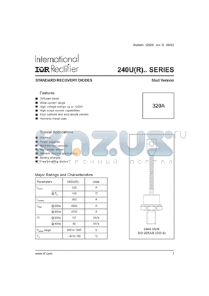 240U060D datasheet - STANDARD RECOVERY DIODES