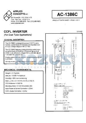 AC-1386C datasheet - CCFL INVERTER