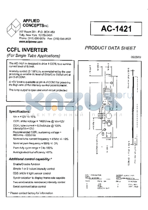 AC-1421 datasheet - CCFL INVERTER