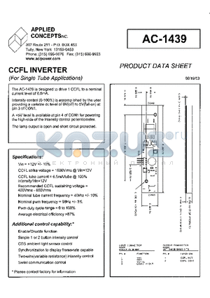 AC-1439 datasheet - CCFL INVERTER