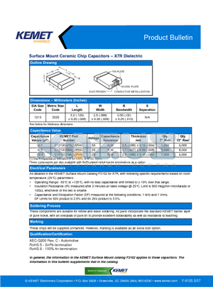 C1210C1063RAC datasheet - Surface Mount Ceramic Chip Capacitors - X7R Dielectric