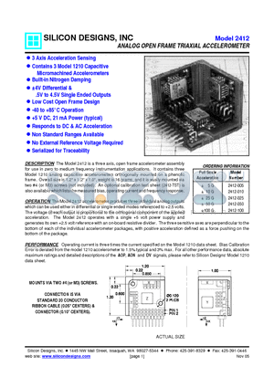 2412-010 datasheet - ANALOG OPEN FRAME TRIAXIAL ACCELEROMETER