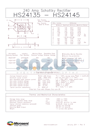 241NQ035 datasheet - 240 Amp Schottky Rectifier