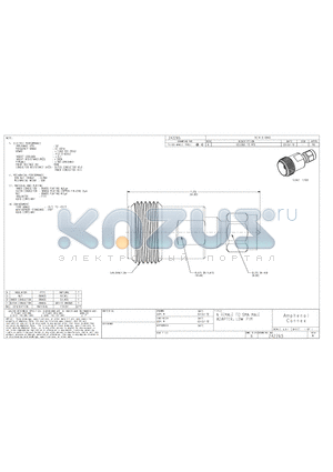 242265 datasheet - N FEMALE TO SMA MALE ADAPTER, LOW PIM