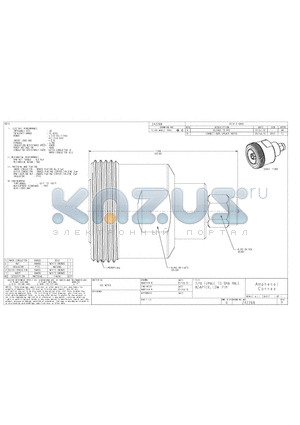 242266 datasheet - 7/16 FEMALE TO SMA MALE ADAPTER, LOW PIM