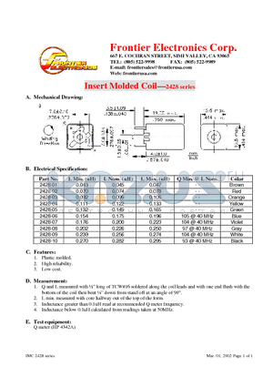 2428 datasheet - Insert Molded Coil