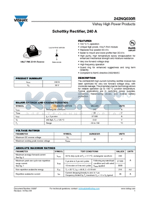 242NQ030R datasheet - Schottky Rectifier, 240 A