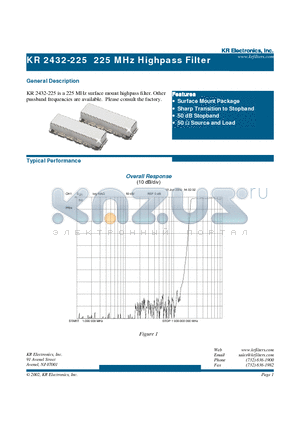 2432-225 datasheet - Highpass Filter