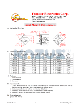 2433-01 datasheet - Insert Molded Coil