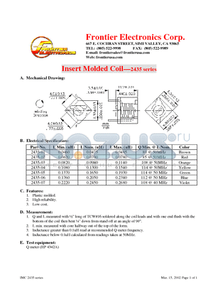 2435-01 datasheet - Insert Molded Coil