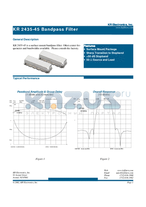 2435-45 datasheet - Bandpass Filter