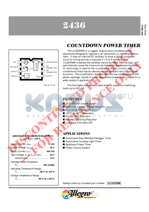 2436 datasheet - COUNTDOWN POWER TIMER