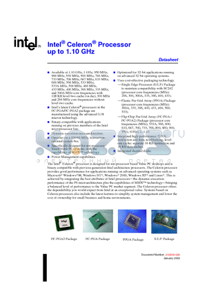 243658-020 datasheet - Intel Celeron Processor up to 1.10 GHz