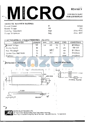 B2A16LY datasheet - LED BACKLIGHT FOR LCD DISPLAY