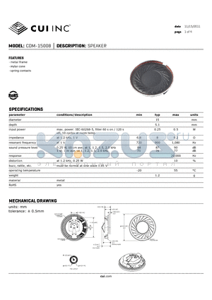 CDM-15008 datasheet - spring contacts