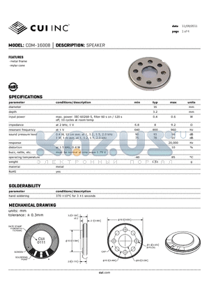 CDM-16008 datasheet - metal frame