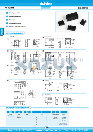 DBCMJC33AG6 datasheet - PIN HEADERS