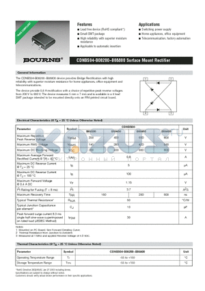 CDNBS04-B08600 datasheet - CDNBS04-B08200~B08800 Surface Mount Rectifier