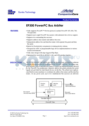 EP300 datasheet - EP300 PowerPC Bus Arbiter