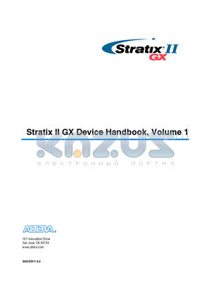 EP2SGX60EF1152I4 datasheet - Stratix II GX Device Handbook, Volume 1