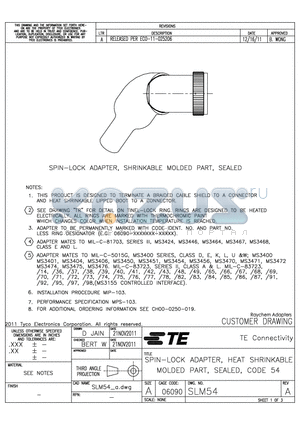 245W032 datasheet - SPIN-LOCK ADAPTER, SHRINKABLE MOLDED PART, SEALED