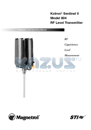 804-R010-330 datasheet - Kotron^ Sentinel II Model 804 RF Level Transmitter