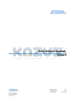 EP3SL340 datasheet - Stratix III Device Handbook, Volume 2