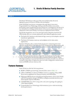 EP3SL70F780C3N datasheet - Stratix III Device Family Overview