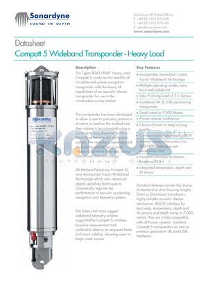 8045 datasheet - Compatt 5 Wideband Transponder - Heavy Load