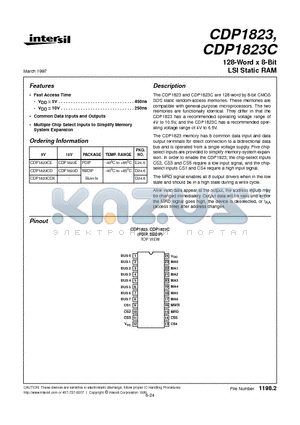 CDP1823E datasheet - 128-Word x 8-Bit LSI Static RAM