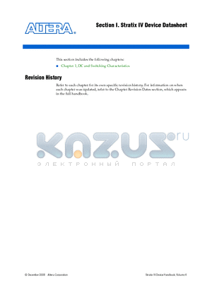 EP4SGX70 datasheet - Stratix IV Device