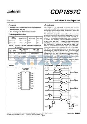 CDP1857CD datasheet - 4-Bit Bus Buffer/Separator