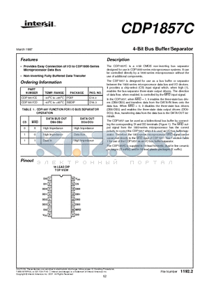 CDP1857CE datasheet - 4-Bit Bus Buffer/Separator