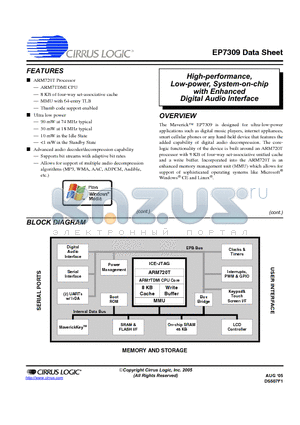EP7309-CV datasheet - High-performance, Low-power, System-on-chip with Enhanced Digital Audio Interface
