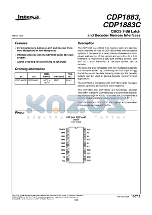 CDP1883_1 datasheet - CMOS 7-Bit Latch and Decoder Memory Interfaces