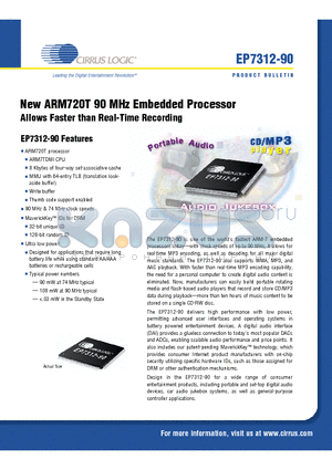 EP7312-90 datasheet - New ARM720T 90 MHz Embedded Processor Allows Faster than Real-Time Recording