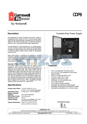 CDP8 datasheet - Constant-Duty Power Supply