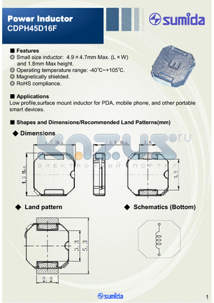 CDPH45D16FHF-220M datasheet - Power Inductor