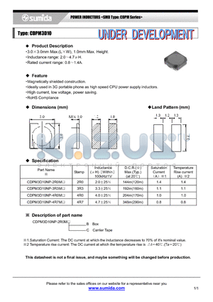 CDPM3D10NP-2R0M datasheet - POWER INDUCTORS