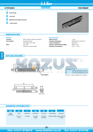 DBCSCFSS50S datasheet - D TYPE SCSI II PCB STRAIGHT