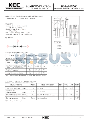 B30A60VNC datasheet - SCHOTTKY BARRIER TYPE DIODE STACK (SWITCHING TYPE POWER SUPPLY, CONVERTER & CHOPPER)