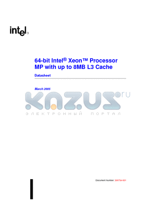 80546KF datasheet - 64-bit Intel  Xeon Processor MP with up to 8MB L3 Cache