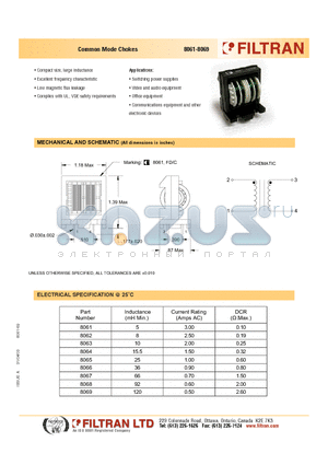 8061 datasheet - Common Mode Chokes