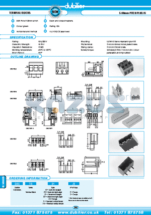 DBCTB19-3 datasheet - TERMINAL BLOCKS 5.08mm PITCH PLUG IN