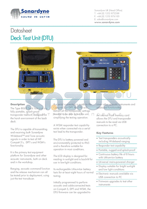 8063 datasheet - Deck Test Unit (DTU)